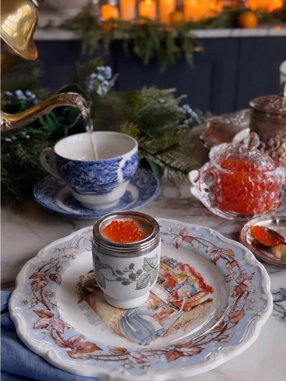 Royal Doulton BRAMBLY HEDGE jill barklem Miniature TEA SET Winter Four Seasons